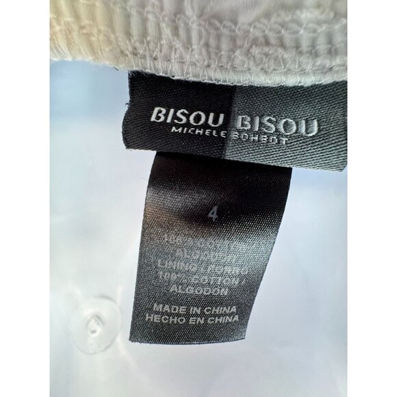 Bisou Bisou Womens Embroidered Halter Wrap Dress Size 4 White  Floral Pattern - Picture 3 of 14